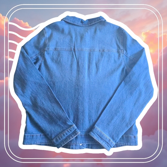 BCBG Girls Denim Jacket L (14/16) π Soft Stretchy Jean Jacket β Trendy & Comfy! - Picture 4 of 11